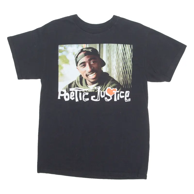 Poetic Justice Tupac Mens Band T-Shirt Black Crew Neck M 1