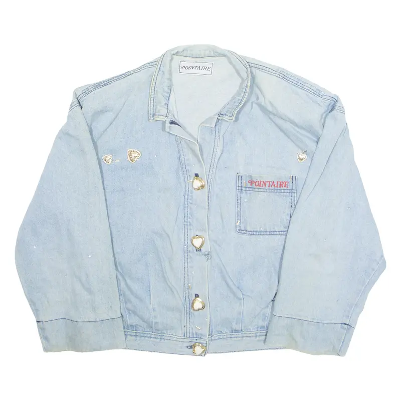 Pointare Womens Denim Jacket Blue M 1