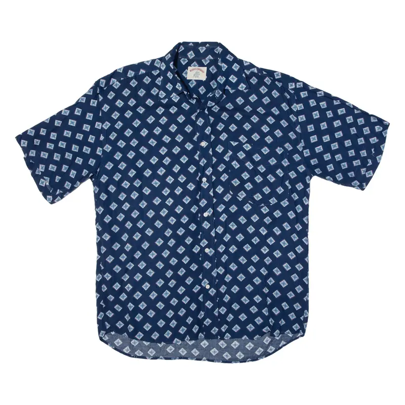 Polo Company Mens Shirt Blue Viscose Spotted M 1