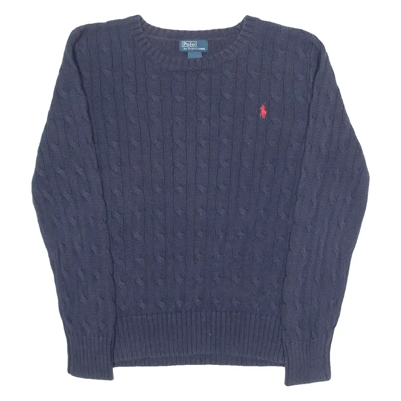 Polo Ralph Lauren Boys Jumper Blue Cable Knit M 1