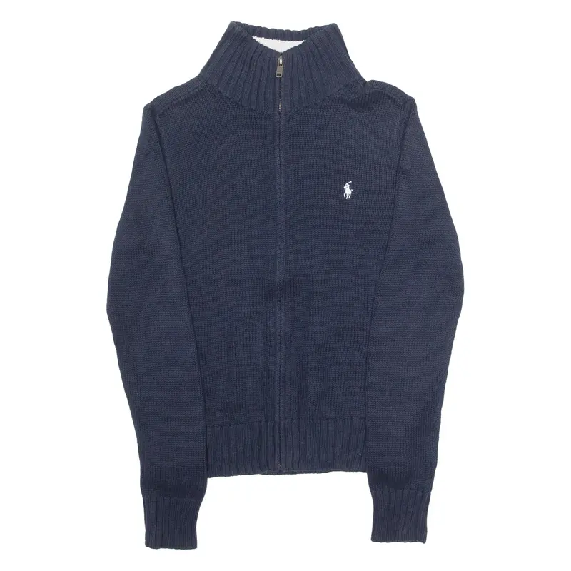 Polo Ralph Lauren Boys Jumper Blue High Neck Tight Knit M 1