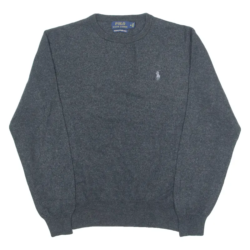 Polo Ralph Lauren Boys Jumper Grey Tight Knit Wool M 1