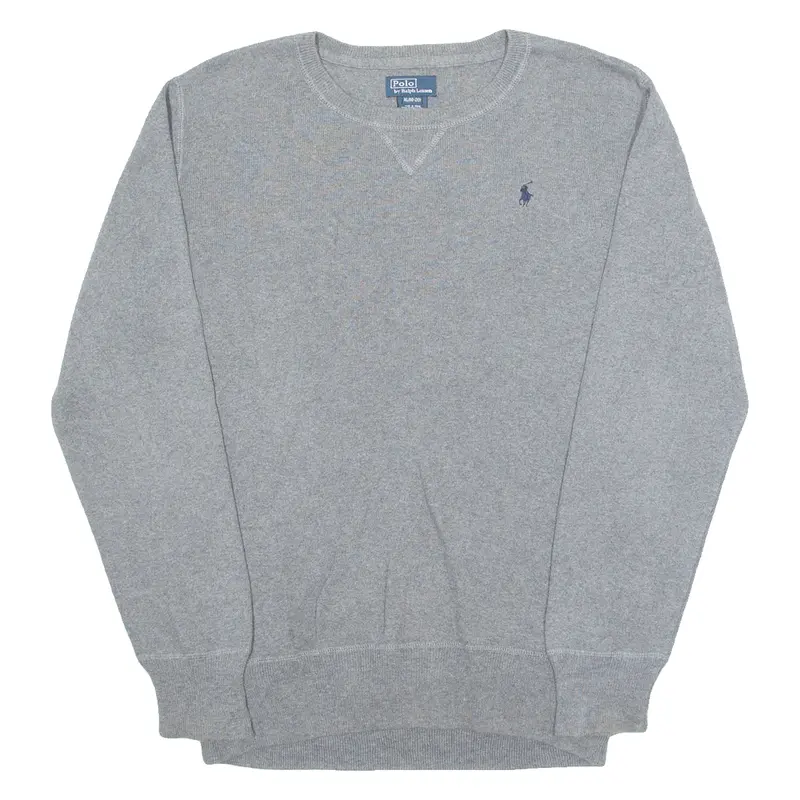 Polo Ralph Lauren Boys Jumper Grey Tight Knit Xl 1