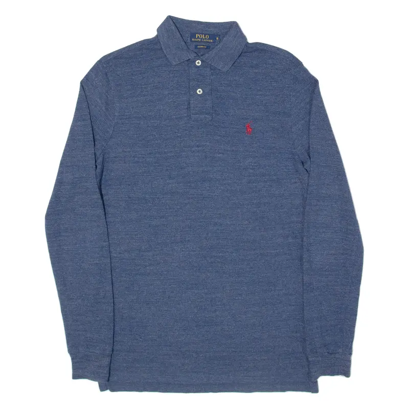 Polo Ralph Lauren Custom Fit Mens Polo Shirt Blue Long Sleeve S 1