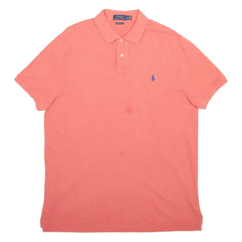 Polo Ralph Lauren Custom Slim Fit Mens Polo Shirt Pink Xl 1