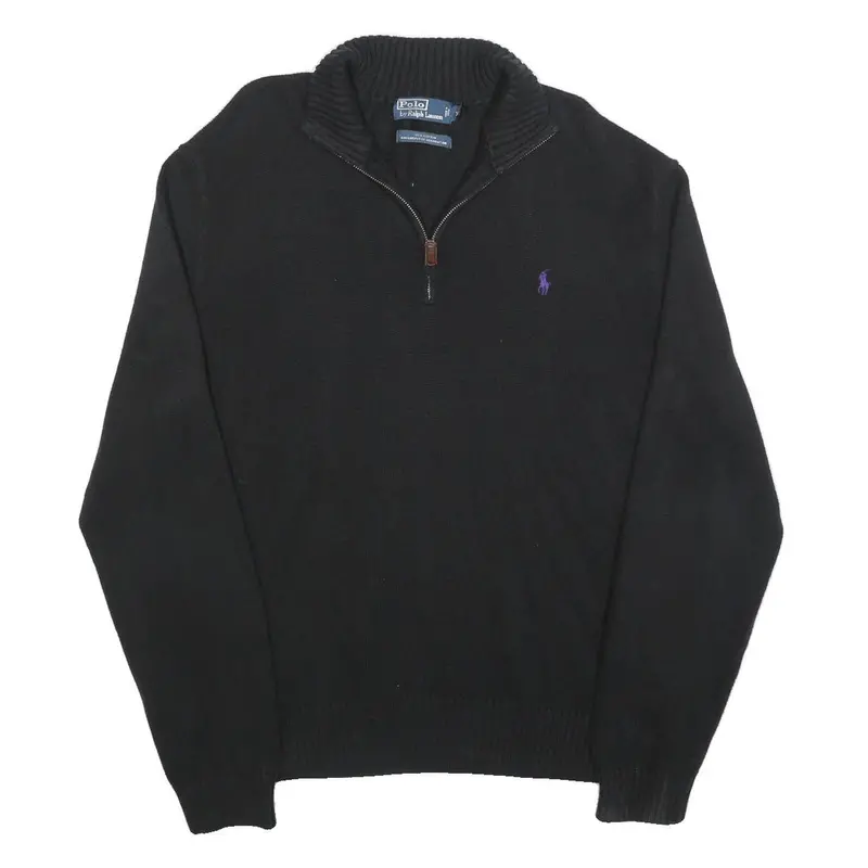 Polo Ralph Lauren Mens Black Cotton Patterned Pullover Crew Neck Basic Knit Xl 1