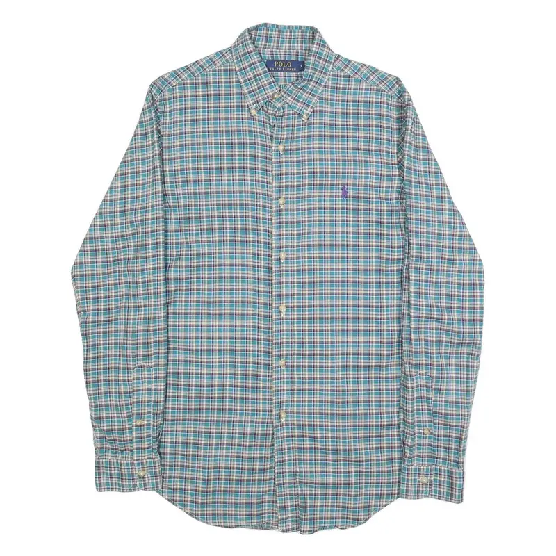 Polo Ralph Lauren Mens Blue & Green Check Shirt S Casual Cotton Button Down 1
