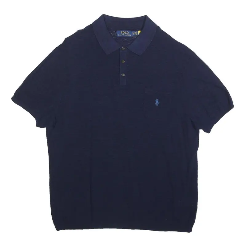 Polo Ralph Lauren Mens Blue Polo Shirt Xl Cotton Blend Short Sleeve Classic Fit 1