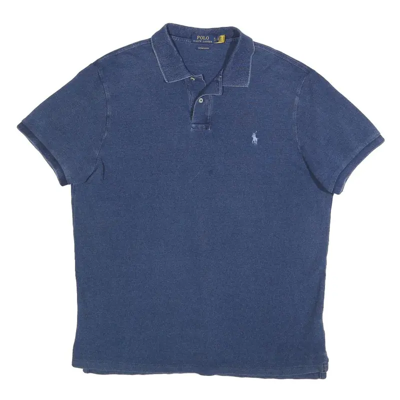 Polo Ralph Lauren Mens Blue Short Sleeve Plain Xl Cotton Polo Shirt Casual 1