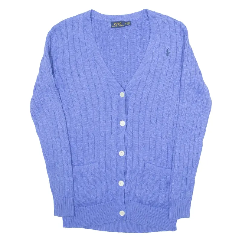 Polo Ralph Lauren Mens Cardigan Blue V-Neck Cable Knit Xs 1