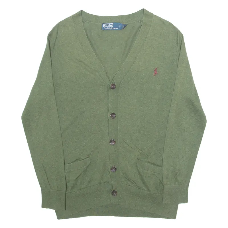 Polo Ralph Lauren Mens Cardigan Green V-Neck Tight Knit Xs 1