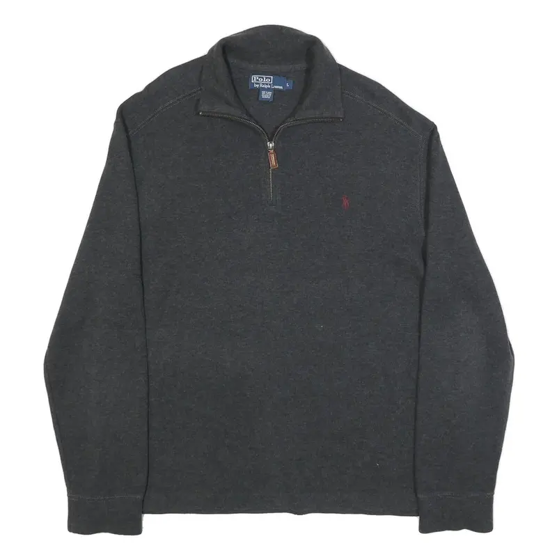 Polo Ralph Lauren Mens Charcoal Plain Cotton Pullover Crew Neck Jumper L 1