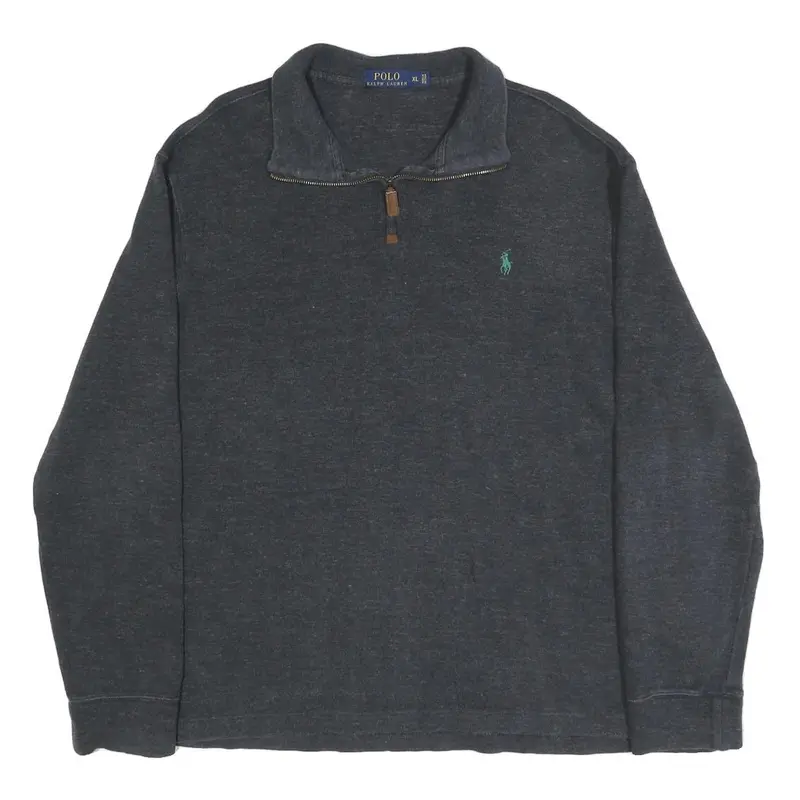 Polo Ralph Lauren Mens Grey Pullover Plain Crew Neck Basic Knit Xl Cotton Jumper 1