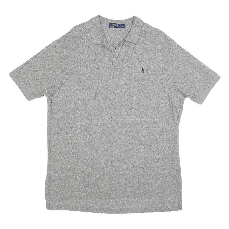 Polo Ralph Lauren Mens Grey Short Sleeve Plain Xl Classic Cotton Blend Polo 1