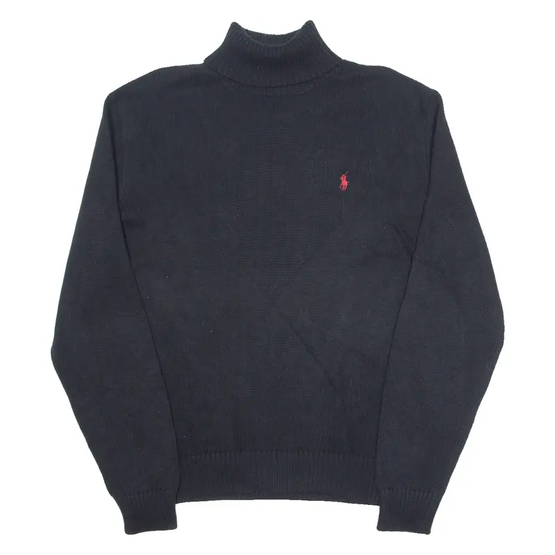 Polo Ralph Lauren Mens Jumper Black Roll Neck Cable Knit 2Xl 1