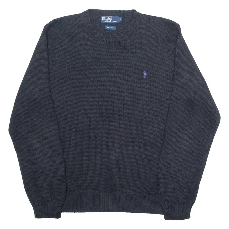 Polo Ralph Lauren Mens Jumper Black Tight Knit L 1