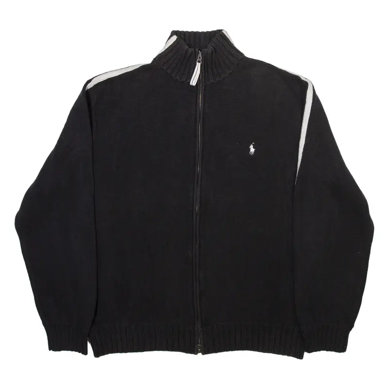Polo Ralph Lauren Mens Jumper Black Tight Knit L 1