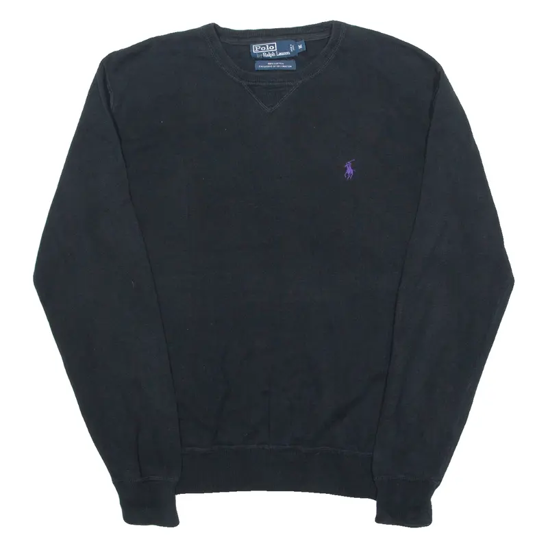 Polo Ralph Lauren Mens Jumper Black Tight Knit M 1