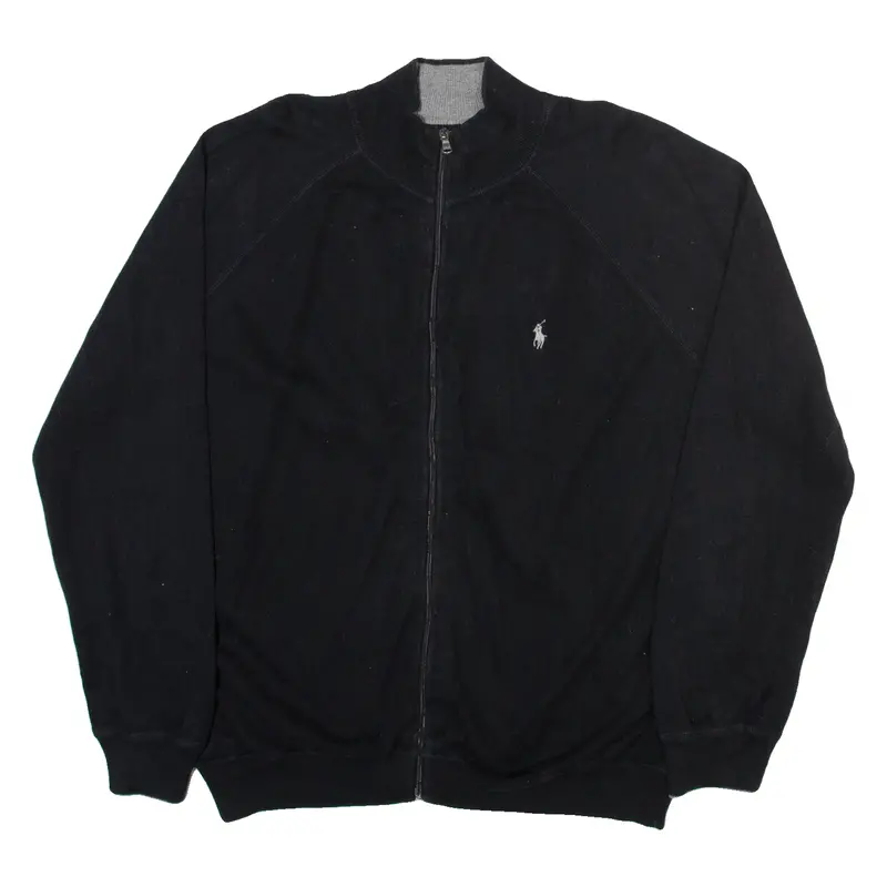 Polo Ralph Lauren Mens Jumper Black Tight Knit Xl 1