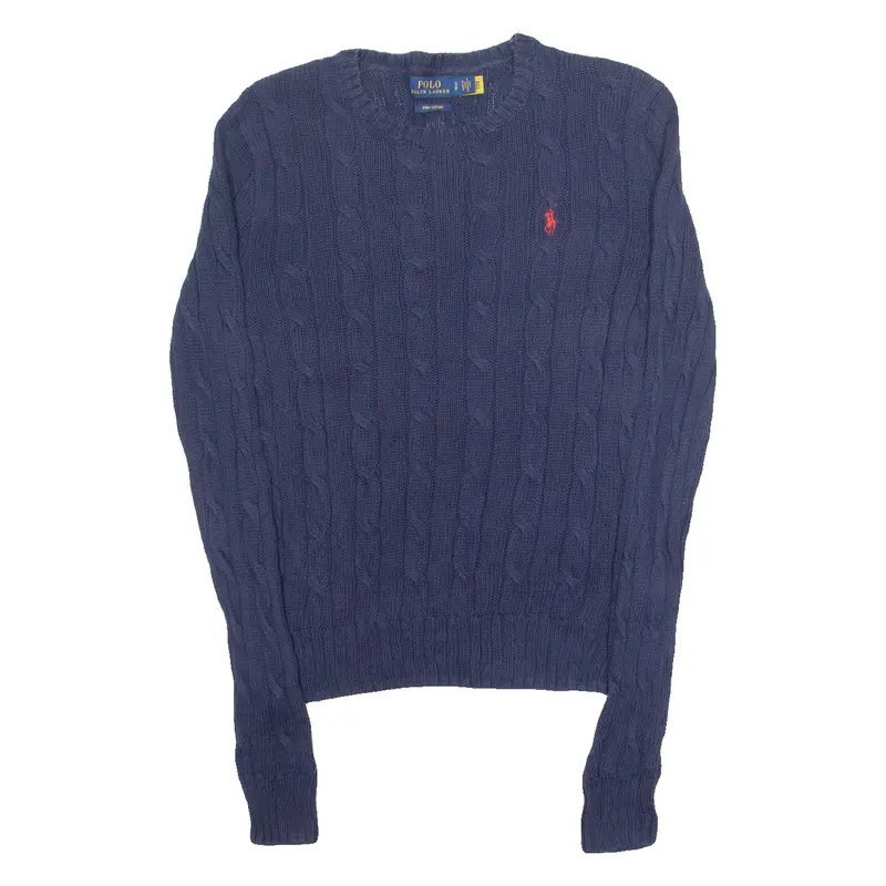 Polo Ralph Lauren Mens Jumper Blue Cable Knit S 1