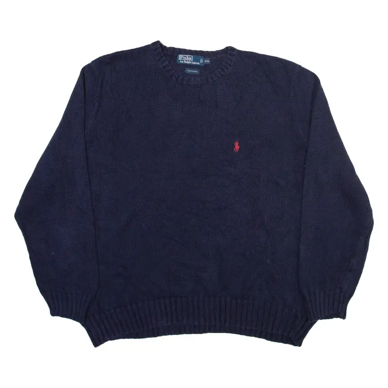 Polo Ralph Lauren Mens Jumper Blue Tight Knit 2Xl 1