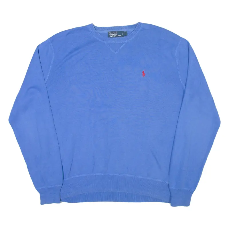 Polo Ralph Lauren Mens Jumper Blue Tight Knit L 1