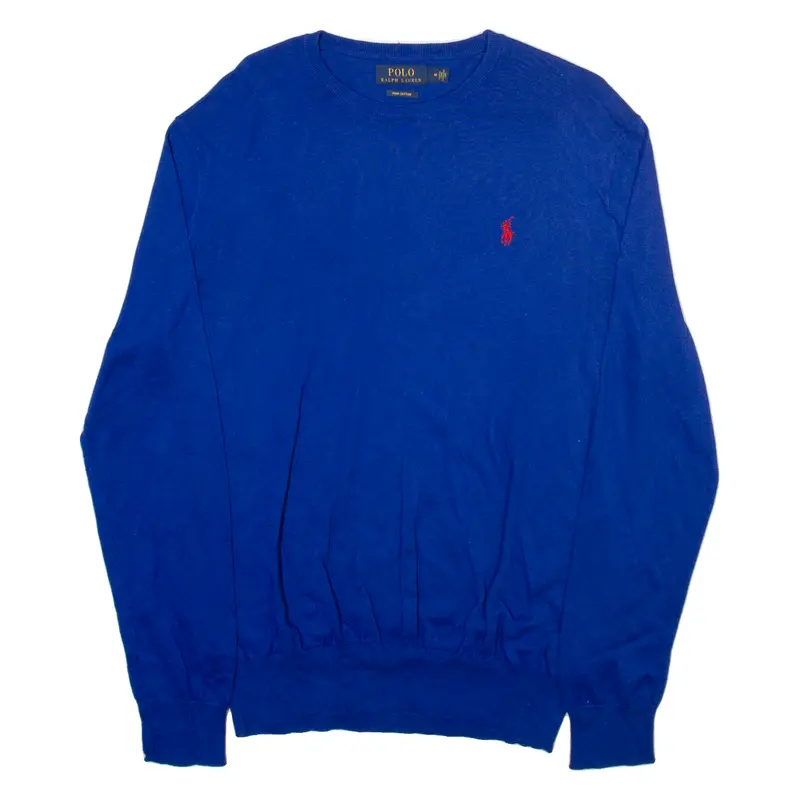 Polo Ralph Lauren Mens Jumper Blue Tight Knit M 1