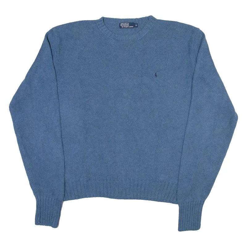 Polo Ralph Lauren Mens Jumper Blue Tight Knit Xl 1