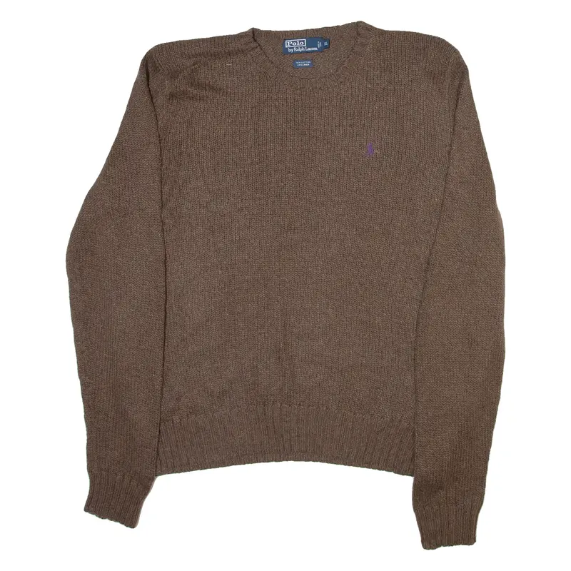 Polo Ralph Lauren Mens Jumper Brown Tight Knit Xl 1