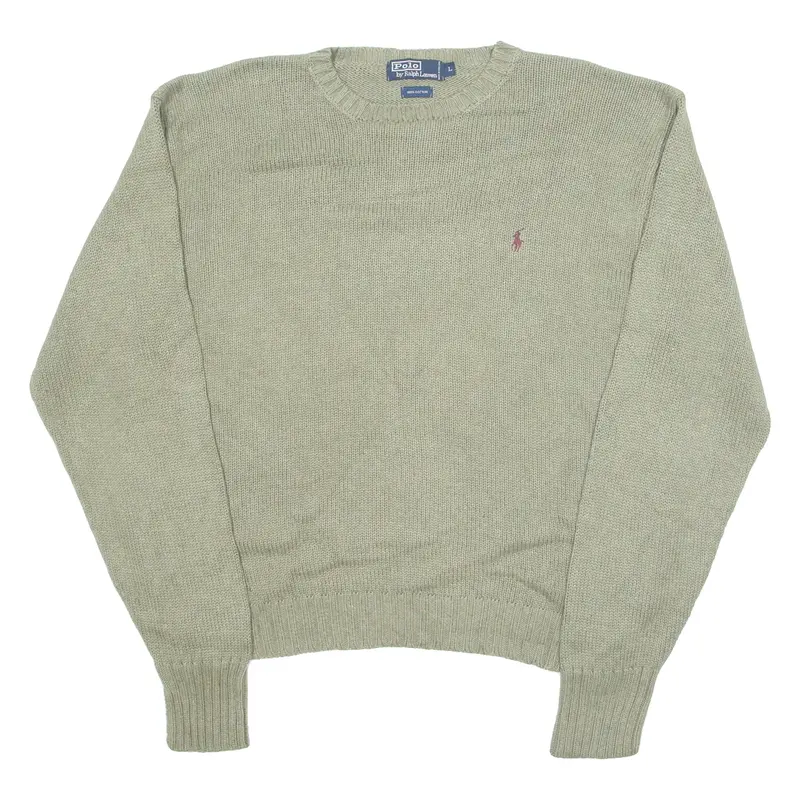 Polo Ralph Lauren Mens Jumper Green Tight Knit L 1