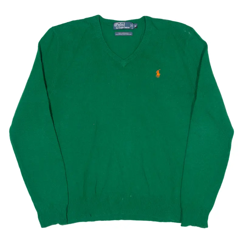 Polo Ralph Lauren Mens Jumper Green Tight Knit Wool M 1