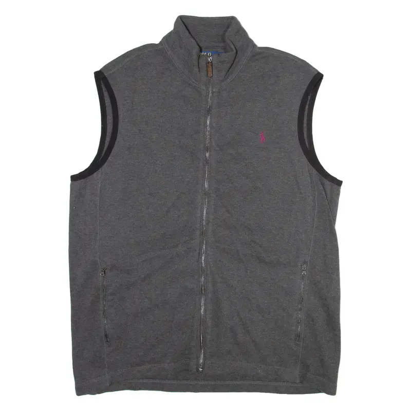 Polo Ralph Lauren Mens Jumper Grey Tight Knit Sleeveless L 1
