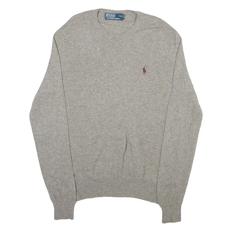 Polo Ralph Lauren Mens Jumper Grey Tight Knit Wool M 1
