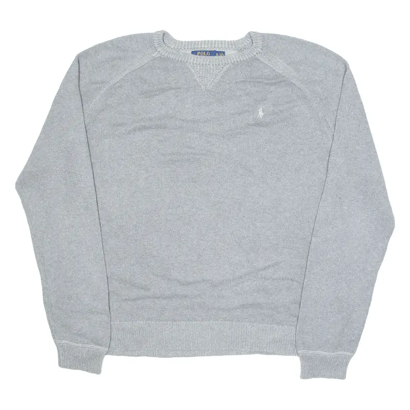 Polo Ralph Lauren Mens Jumper Grey Tight Knit Xl 1