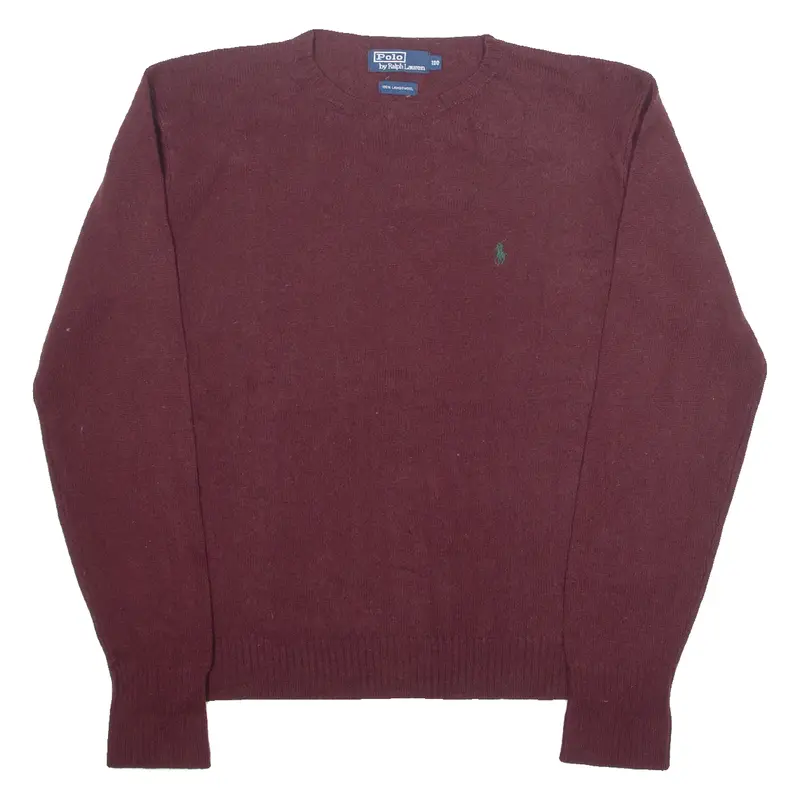 Polo Ralph Lauren Mens Jumper Maroon Tight Knit Wool M 1
