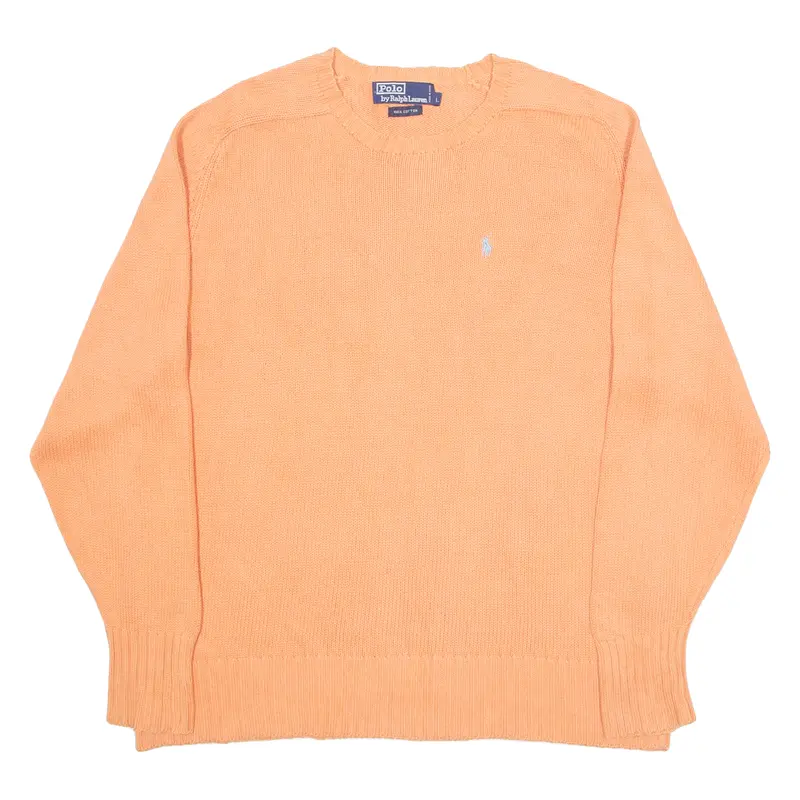 Polo Ralph Lauren Mens Jumper Orange Tight Knit L 1
