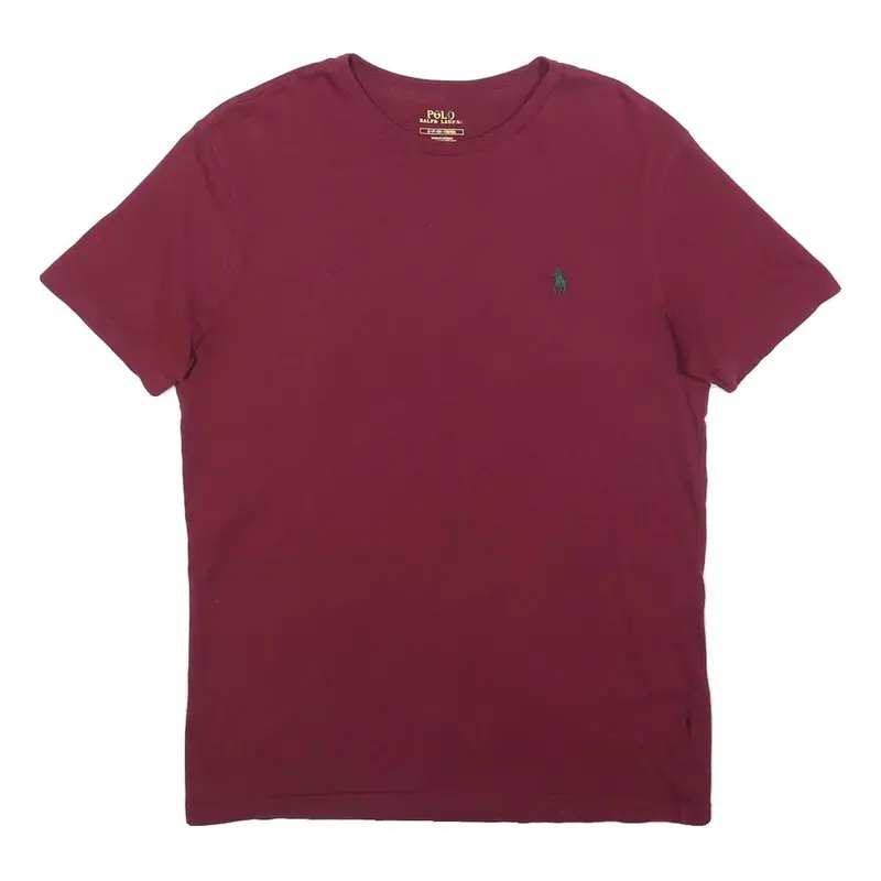 Polo Ralph Lauren Mens Maroon Classic Cotton S Short Sleeve Crew Neck T-Shirt 1