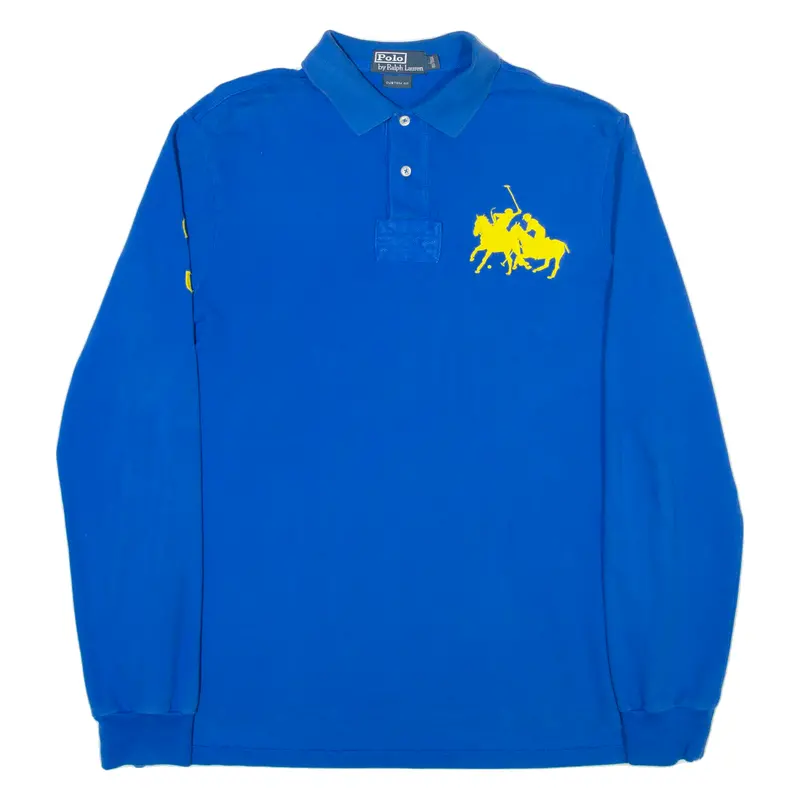 Polo Ralph Lauren Mens Polo Shirt Blue Long Sleeve L 1