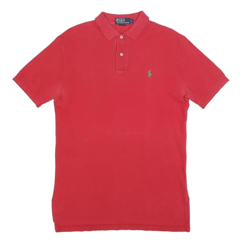Polo Ralph Lauren Mens Red Polo Shirt Short Sleeve Plain S Cotton Blend 1