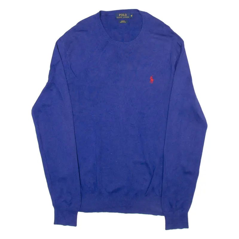 Polo Ralph Lauren Slim Fit Mens Jumper Blue Tight Knit M 1