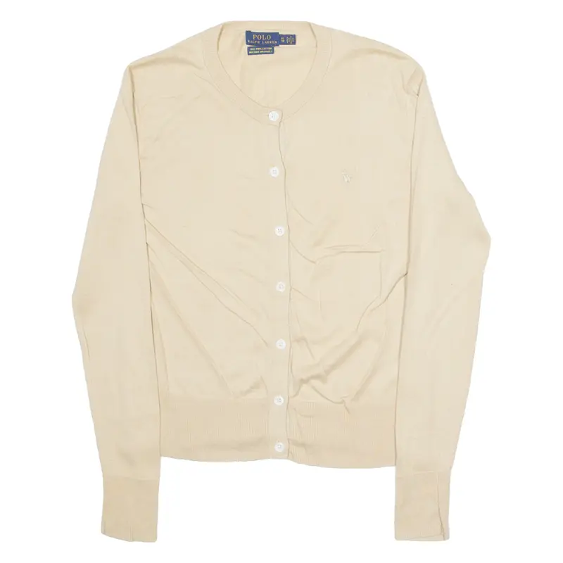 Polo Ralph Lauren Womens Cardigan Beige Tight Knit Xs 1