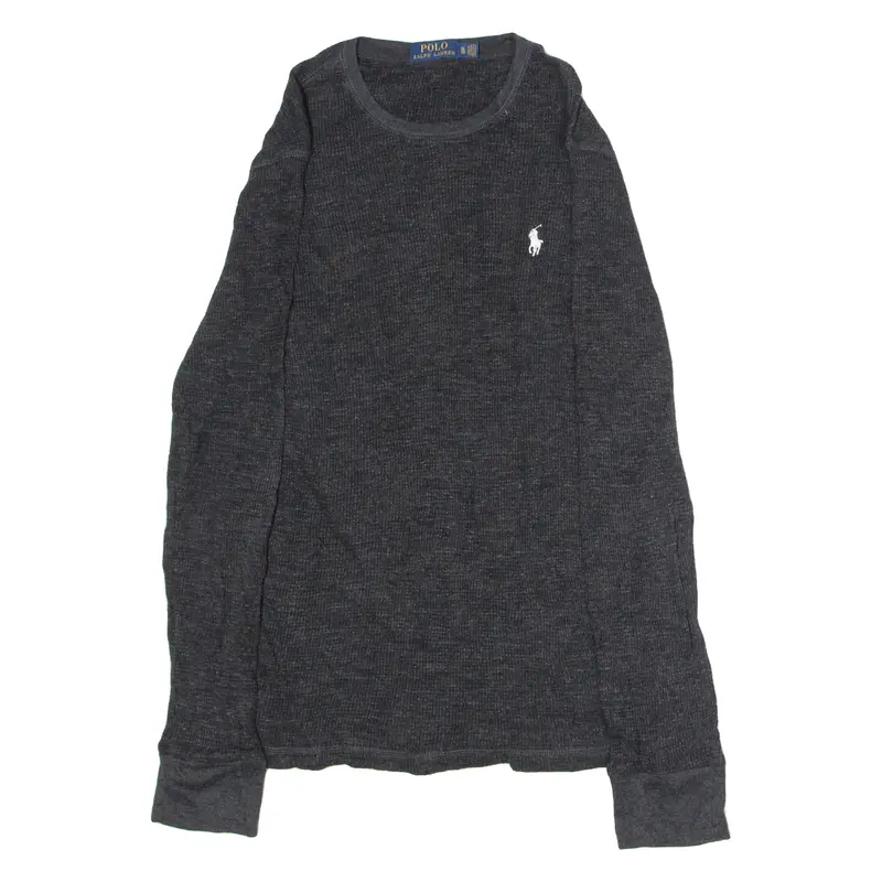 Polo Ralph Lauren Womens Jumper Black Crew Neck Waffle Knit Xl 1