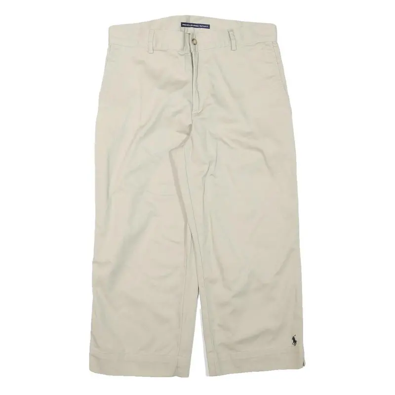 Polo Sport Ralph Lauren Womens Cotton Blend Beige Relaxed Straight Trousers W30 1