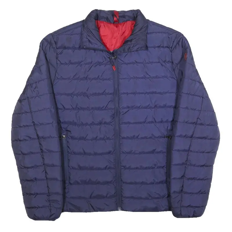 Polo Style Mens Blue & Red Lightweight Zip Jacket M Polyester Puffer Stylish 1