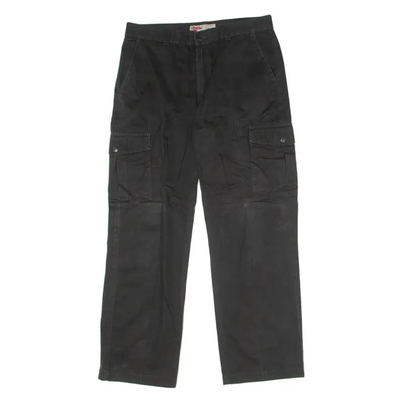 Pool Cargo Mens Twill Trousers Black Regular Straight 90S W24 L30 1