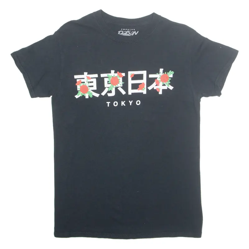 Popular Poison Tokyo Roses Mens T-Shirt Black S 1