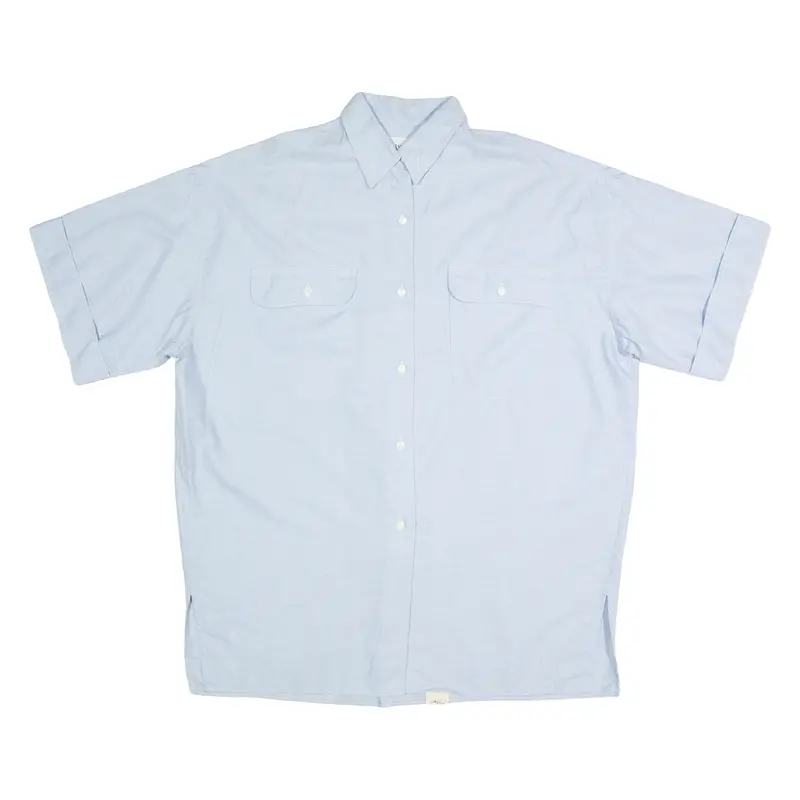 Porfilio Mens Plain Shirt Blue Spotted L 1