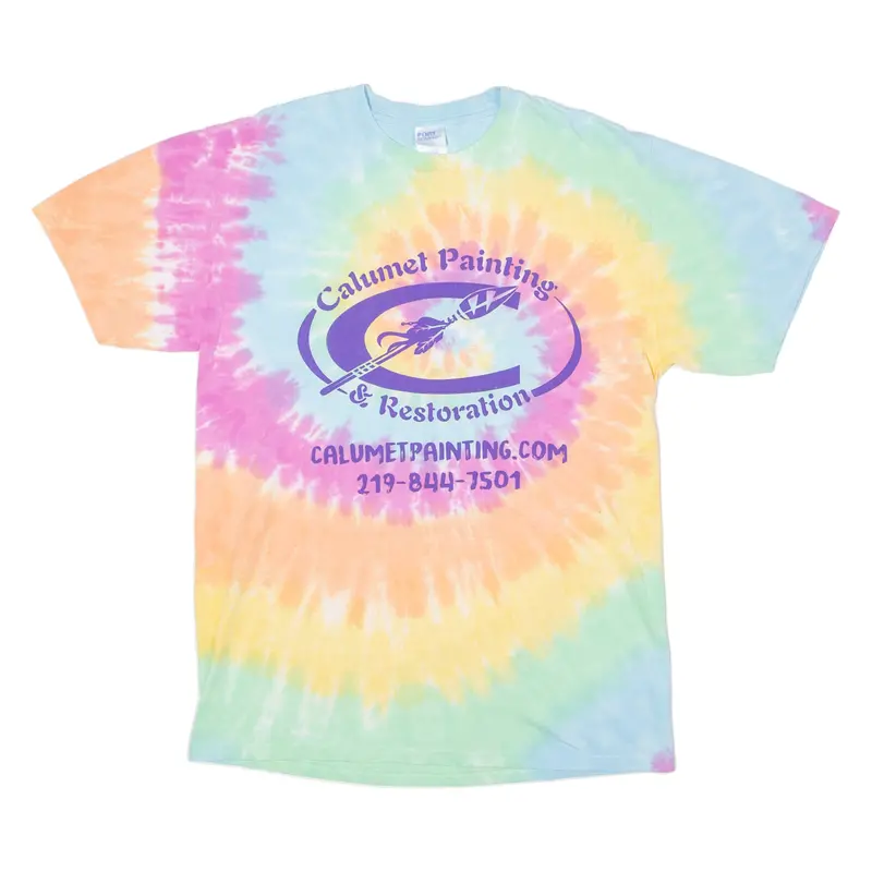 Port And Company Calumet Painting And Restoration Mens Tie Dye T-Shirt Blue M 1