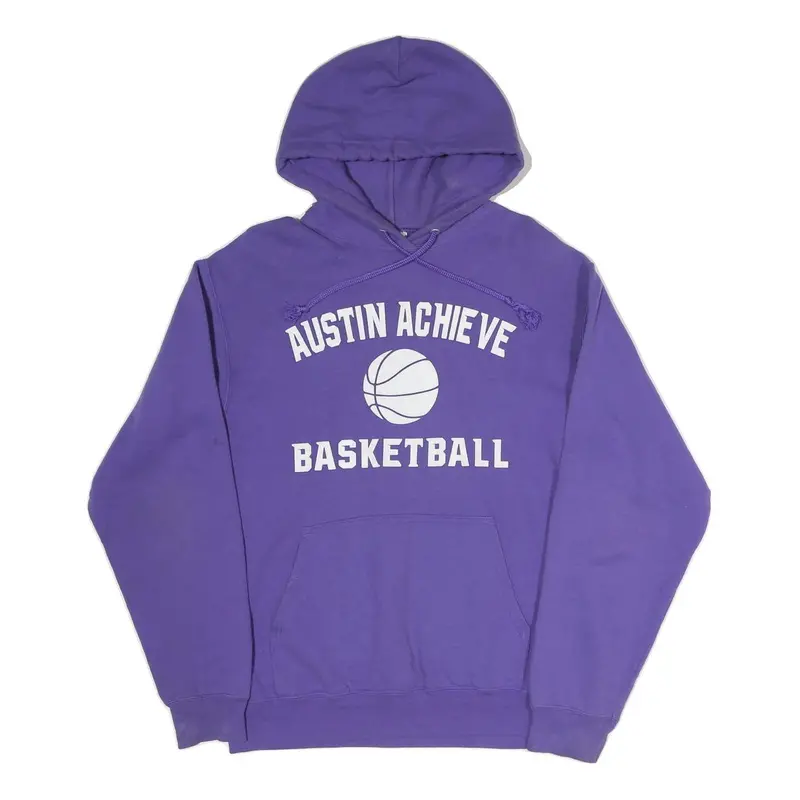 Port & Company Mens Purple Austin Achieve Basketball Hoodie M Cotton Blend 1