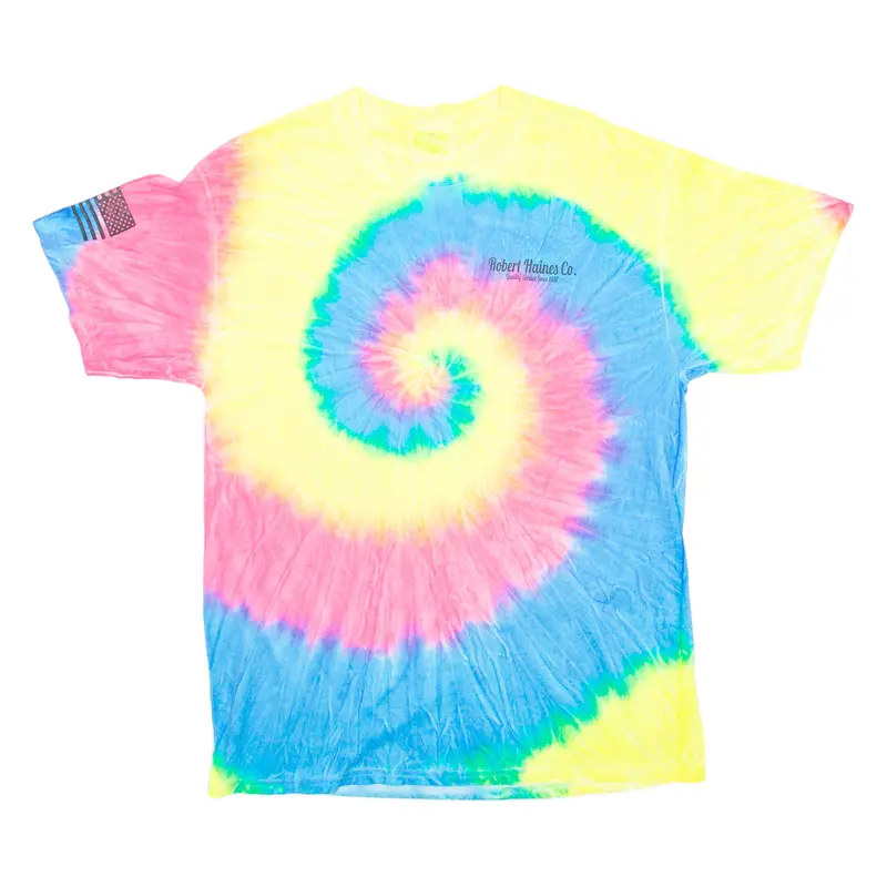 Port & Company Robert Haines Co. Mens Tie Dye T-Shirt Yellow L 1